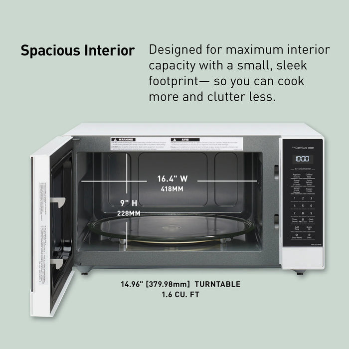 1.6 cu.ft. Countertop Cyclonic Wave Inverter Microwave Oven, 1250W -NN-SN75L