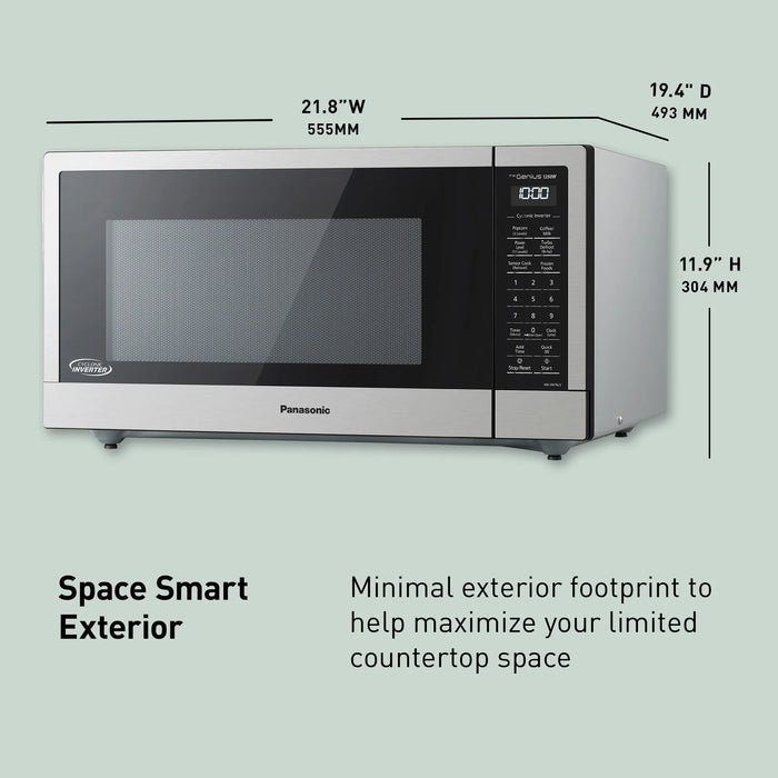 1.6 cu.ft. Countertop Cyclonic Wave Inverter Microwave Oven, 1250W -NN-SN76LS