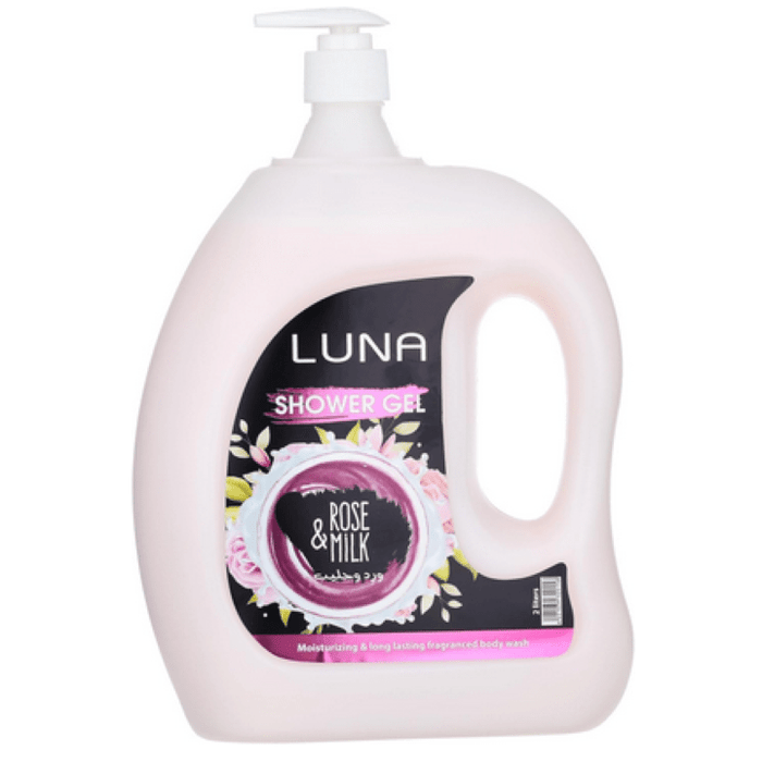 لونا شاور جيل 2 لتر ورد وحليب  - Luna Shower Gel 2 Liters - Rose & Milk