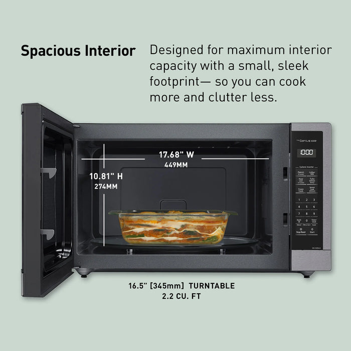 2.2 cu.ft. Cyclonic Wave Inverter Microwave, 1250W - NN-SN96JS