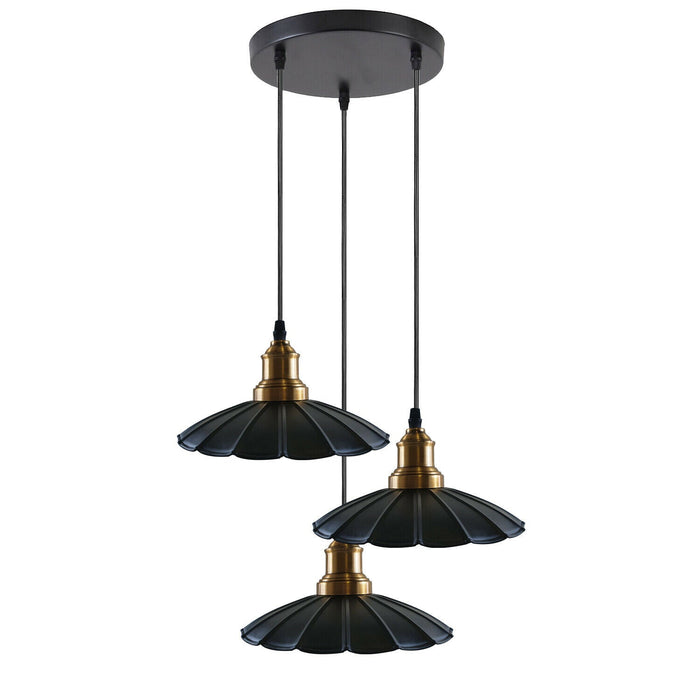 3 Outlet Black Wavy Metal Ceiling Pendant Light~1488