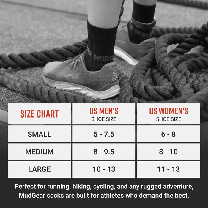 5" Crew Height Trail Running Sock (Black/Gray)