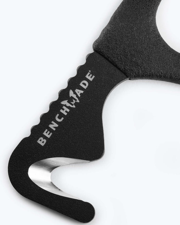 Benchmade 7 Hook Logo Detail - Close-up Branding | Benchmade Knife Co.