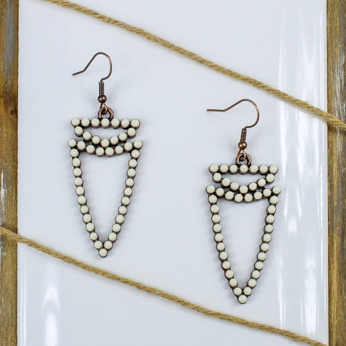 73931 - Turquoise Arrow Earrings - White Turquoise Copper
