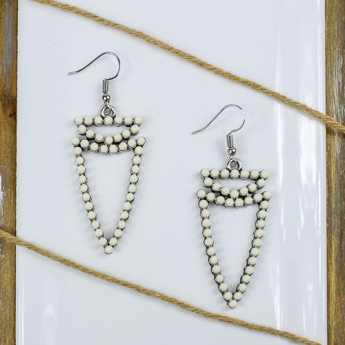 73931 - Turquoise Arrow Earrings - White Turquoise Silver