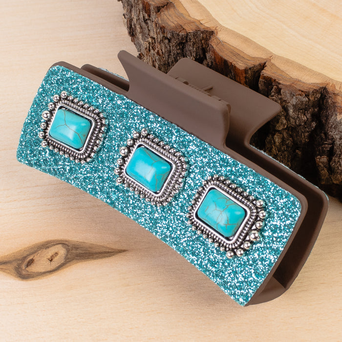 79038 - Western Claw Clip - Turquoise
