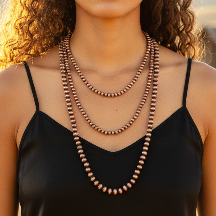92149 - Layered Western Beaded Necklace - Copper
