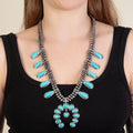 92238 - Squash Blossom Necklace - Turquoise & Silver