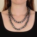 92262 - Layered Squash Blossom Necklace - Silver