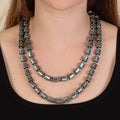92262 - Layered Squash Blossom Necklace - Turquoise & Silver