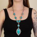 92268 - Squash Blossom Necklace - Turquoise & Silver