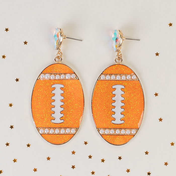 93226 - Football Earrings - Orange