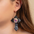 93233 - Western Cross Earrings - Black
