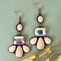 93414 - Squash Blossom Earrings - Ivory & Copper