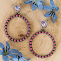 93454 - Squash Blossom Hoop Earrings - Fuchsia