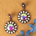 93458 - Squash Blossom Earrings - Ivory & Copper