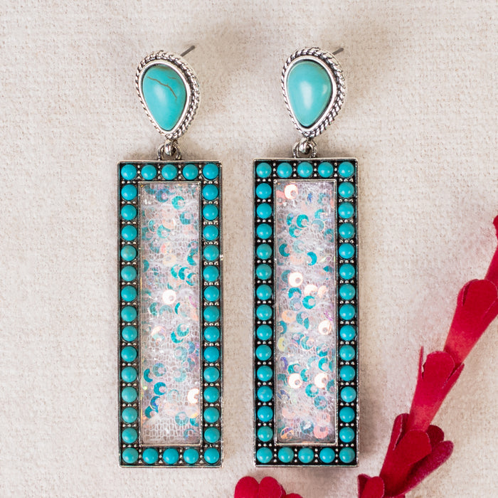 93477 - Squash Blossom Earrings - Turquoise