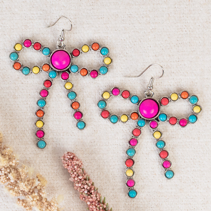 93486 - Squash Blossom Bow Earrings - Multi