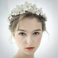 Wedding Hair Accessories - Eco-Leather Flowers Gold Bridal Headband
