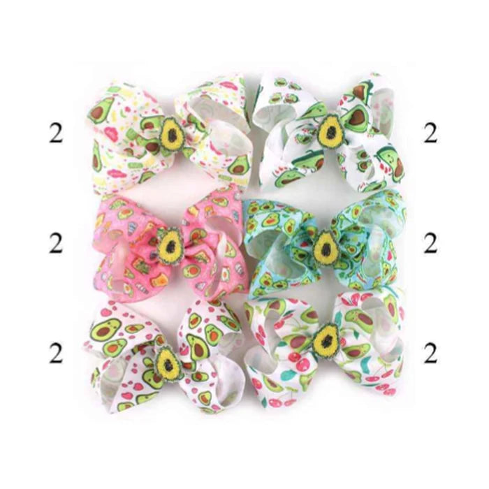 Adorable Avocado Hair Bow Clip - 15CM