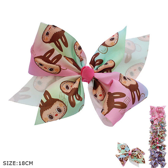 Adorable Pastel Sloth Hair Bow Clip (18cm)