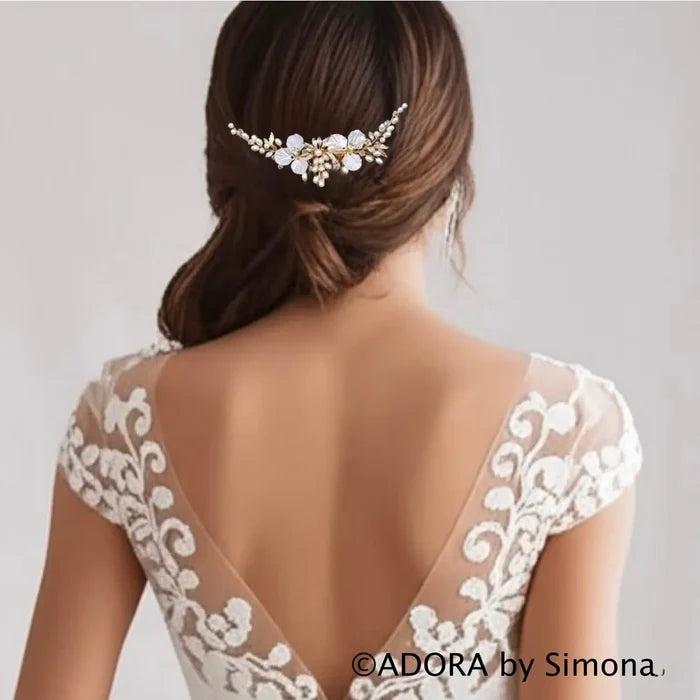 Wedding Hair Accessories - Pearl and Crystal Bridal Hair Comb - Available in Gold and Silver