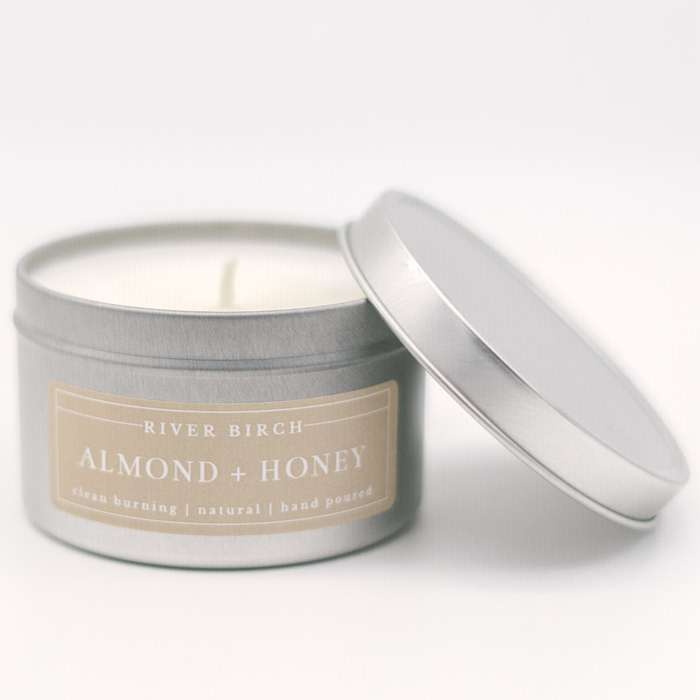 Almond + Honey - 8oz Silver Tin with Colored Label