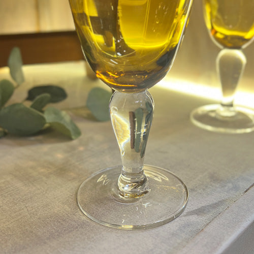 Amber Glass Goblet Set