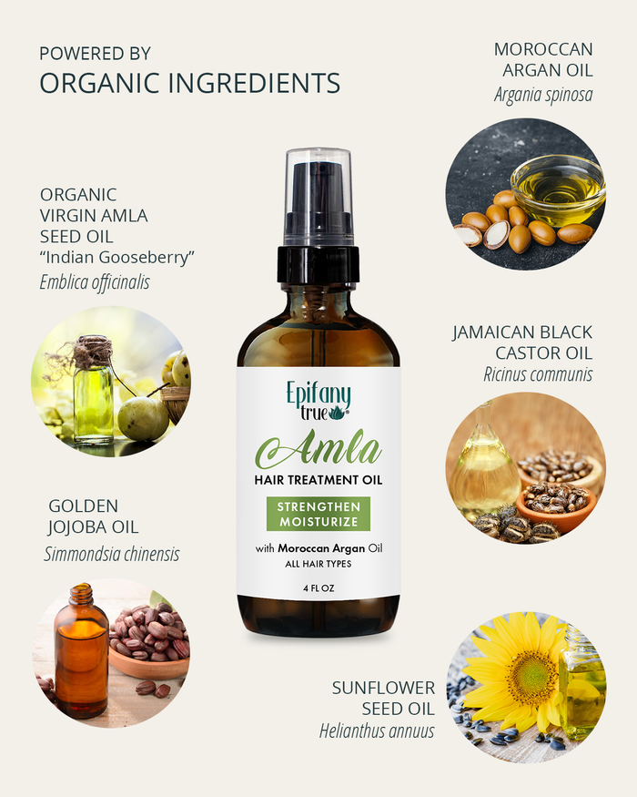 Amla Hair Treatment Oil with Moroccan Argan Oil – Strengthen & Moisturize, 4 fl oz