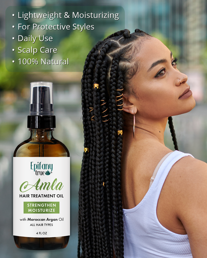 Amla Hair Treatment Oil with Moroccan Argan Oil – Strengthen & Moisturize, 4 fl oz