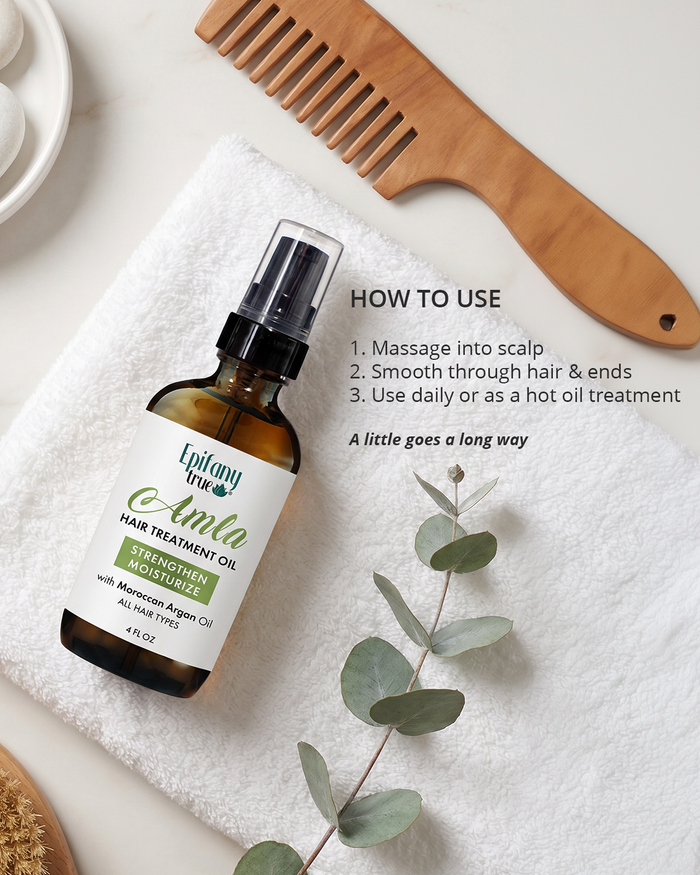 Amla Hair Treatment Oil with Moroccan Argan Oil – Strengthen & Moisturize, 4 fl oz