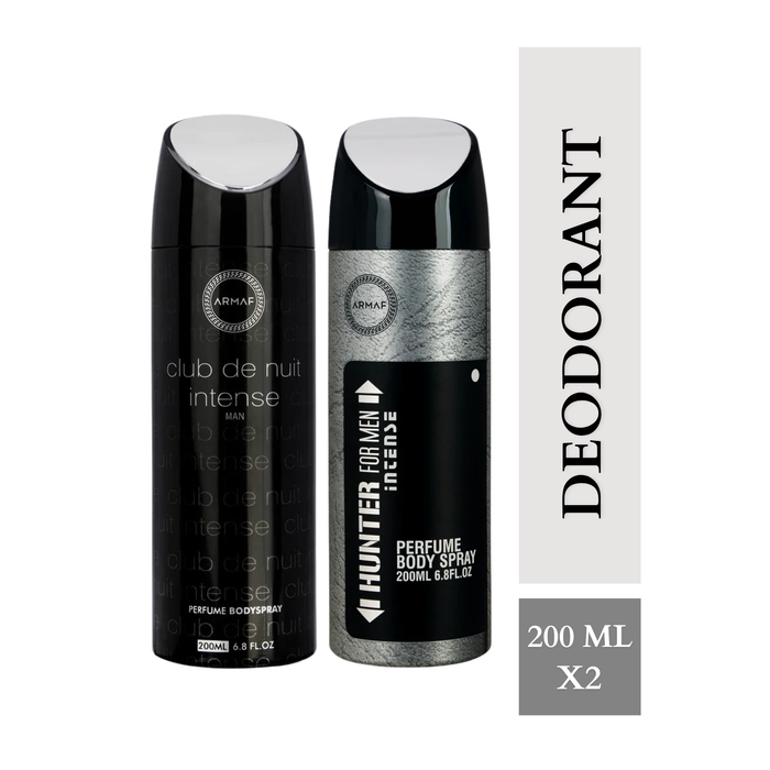 Armaf Club De Nuit Intense Man & Hunter Intense Deodorants for Men - 200ML Each (Pack of 2)