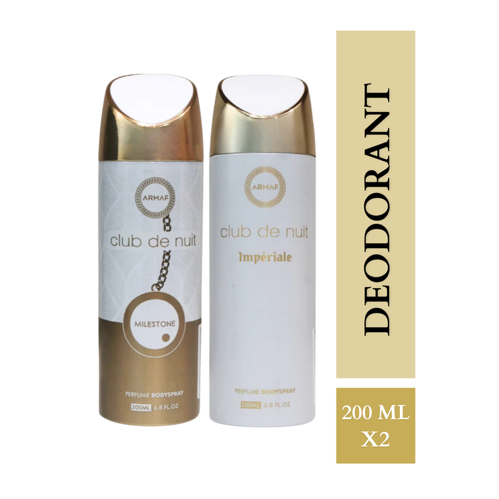 Armaf Club De Nuit Milestone & Club De Nuit Imperiale Deodorants for Women & Unisex - 200ML Each (Pack of 2)