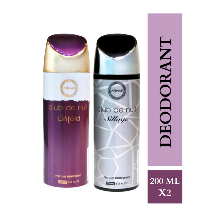 Armaf Club De Nuit Untold & Sillage Unisex Deodorants  - 200ML Each (Pack of 2)