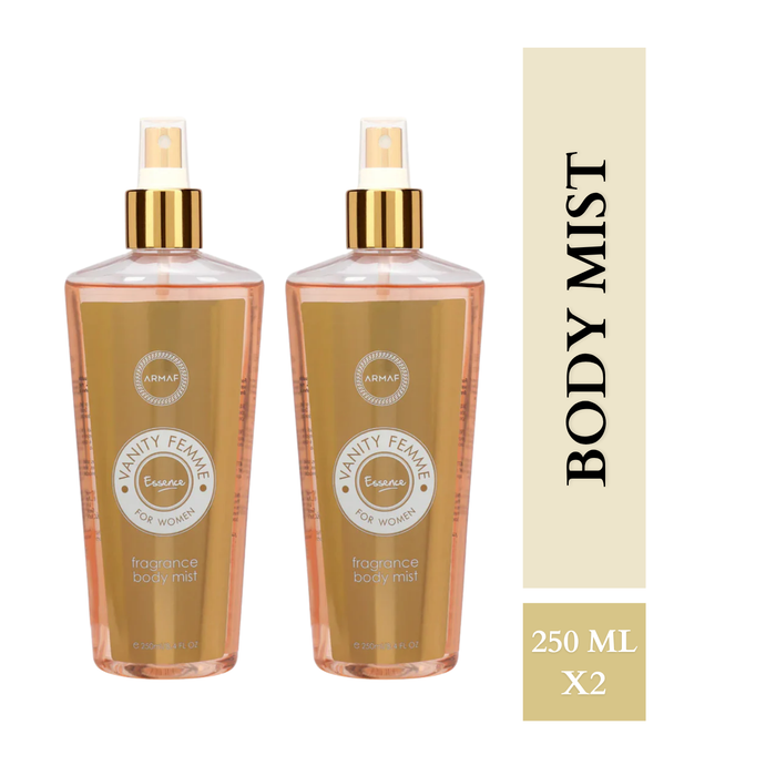 Armaf Vanity Femme Essence Fragrance Body Mist for Women - 250ML Each (Pack of 2)