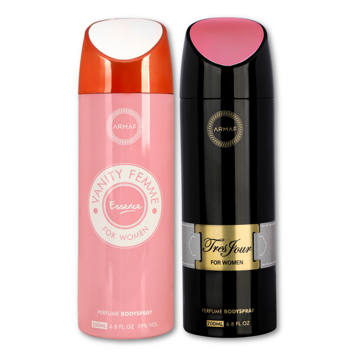 Armaf Vanity Femme Essence & Tres Jour Deodorants for Women - 200ML Each (Pack of 2)