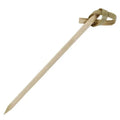 Wooden bamboo skewer with a knot on a white background