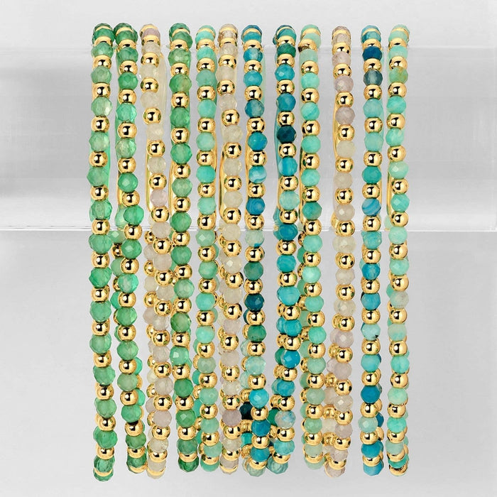 Beaded Bracelets w/ Alternating Stones-3mm Assorted