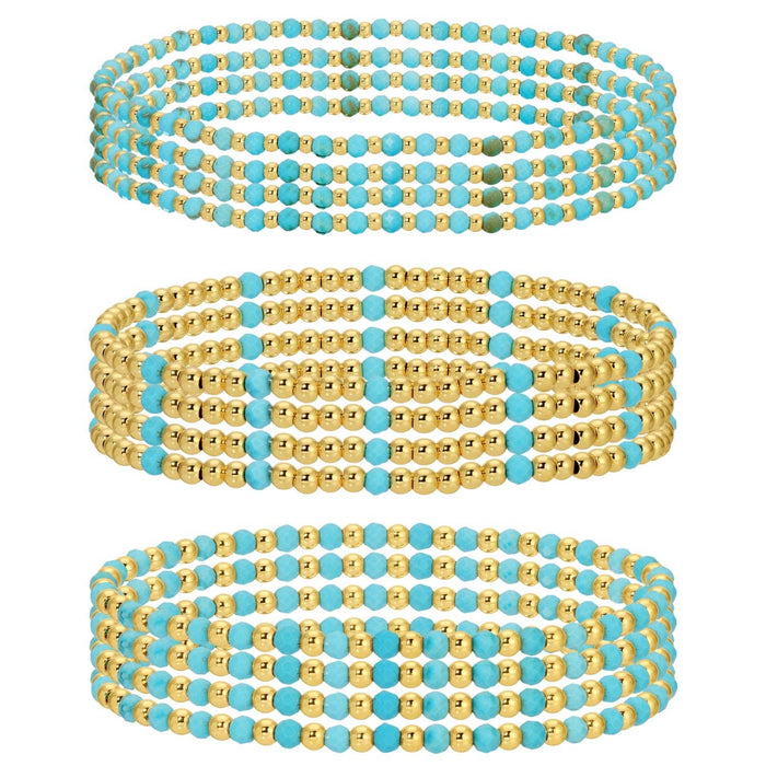 Beaded Stretch Bracelet-Assorted B3412-G