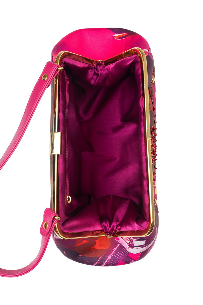 BEEP-BEEP Jeffrey Campbell Clutch Fuchsia Bad Girl Combo