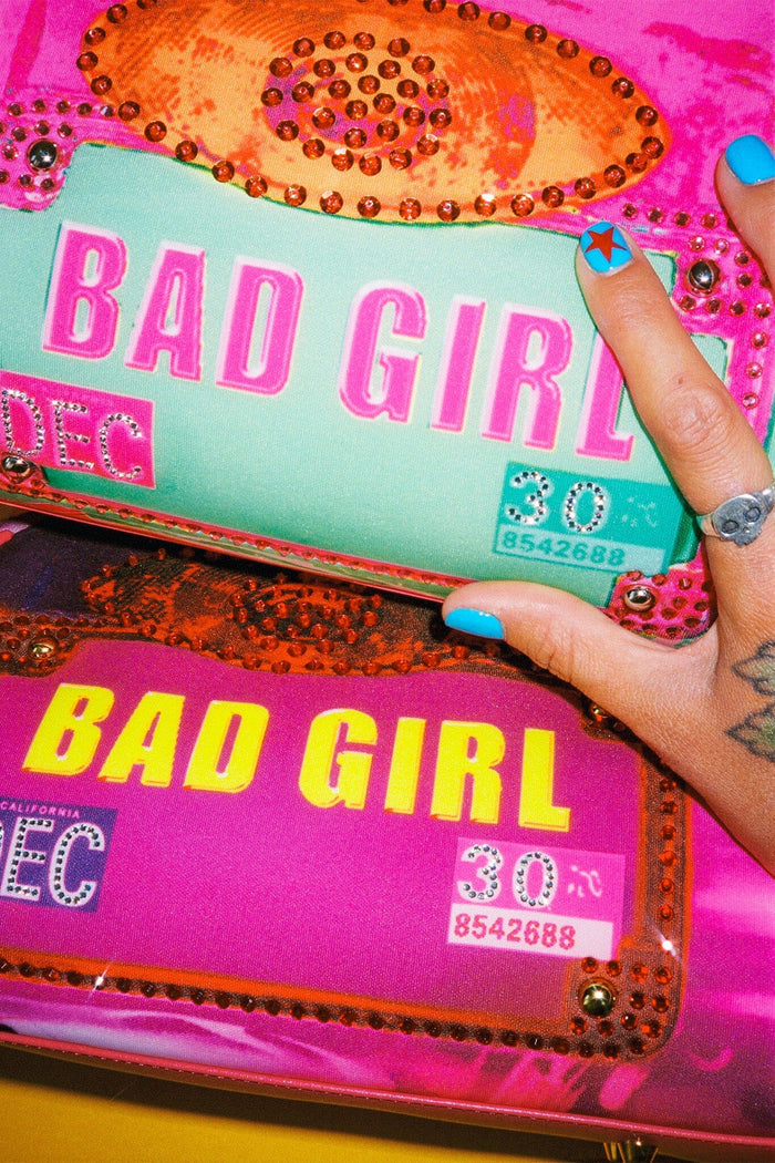 BEEP-BEEP Jeffrey Campbell Clutch Fuchsia Bad Girl Combo