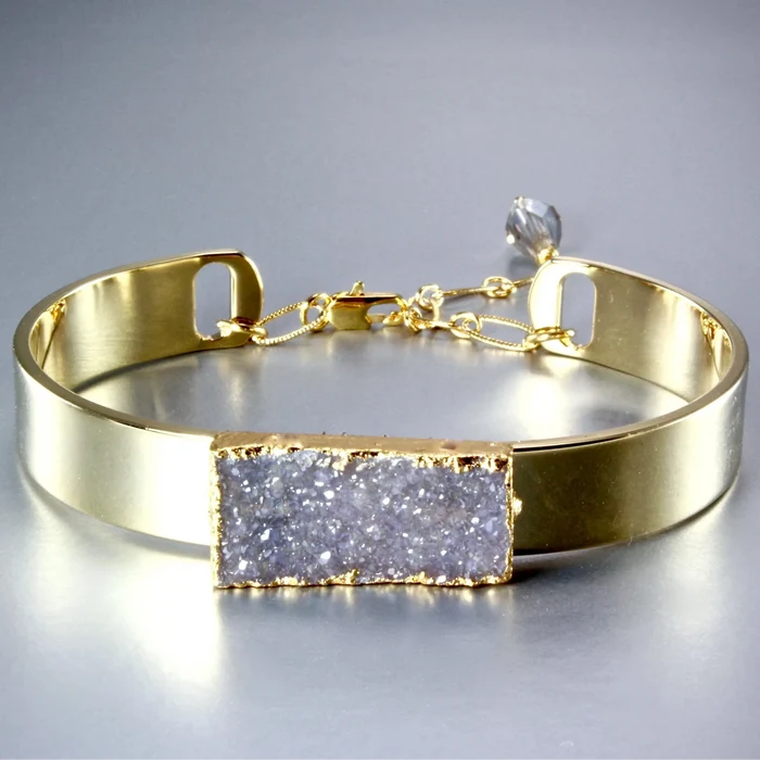 Bridal Jewelry - Angel Aura Drusy Gold Bracelet