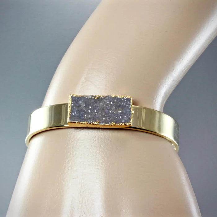 Bridal Jewelry - Angel Aura Drusy Gold Bracelet