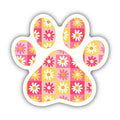 Big Moods Happy Flowers Paw Print Vinyl Sticker