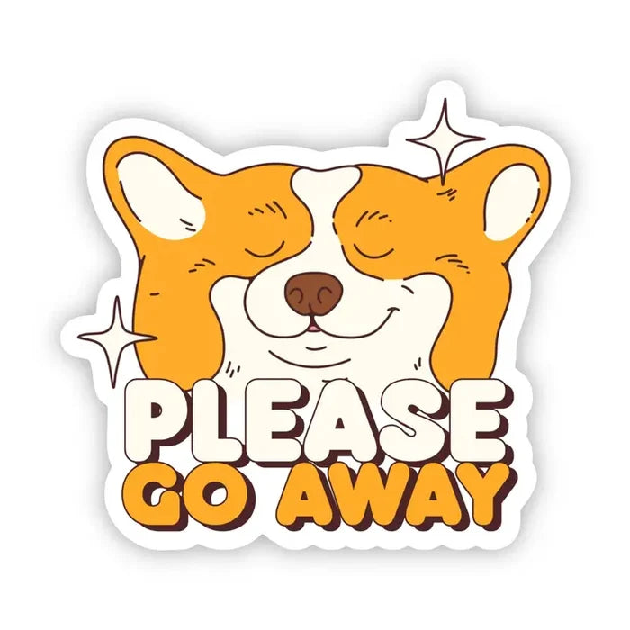 Big Moods 'Please Go Away' Vinyl Sticker