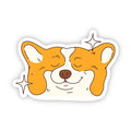 Big Moods Smiling Corgi Dog Vinyl Sticker