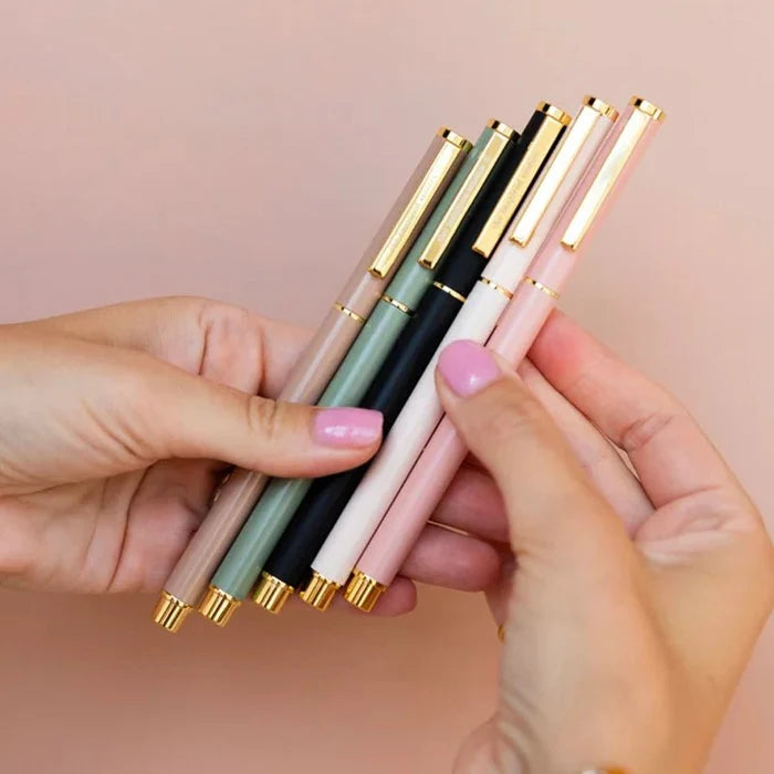 Black Ink Ballpoint Pen with Gold Detailing - Waha Lifestyle