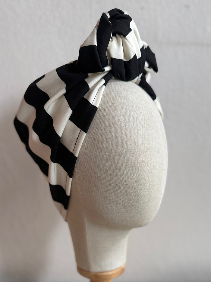 spooky striped stretchy turban