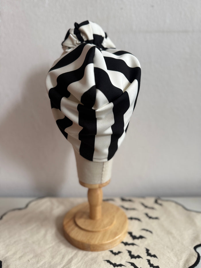 spooky striped stretchy turban