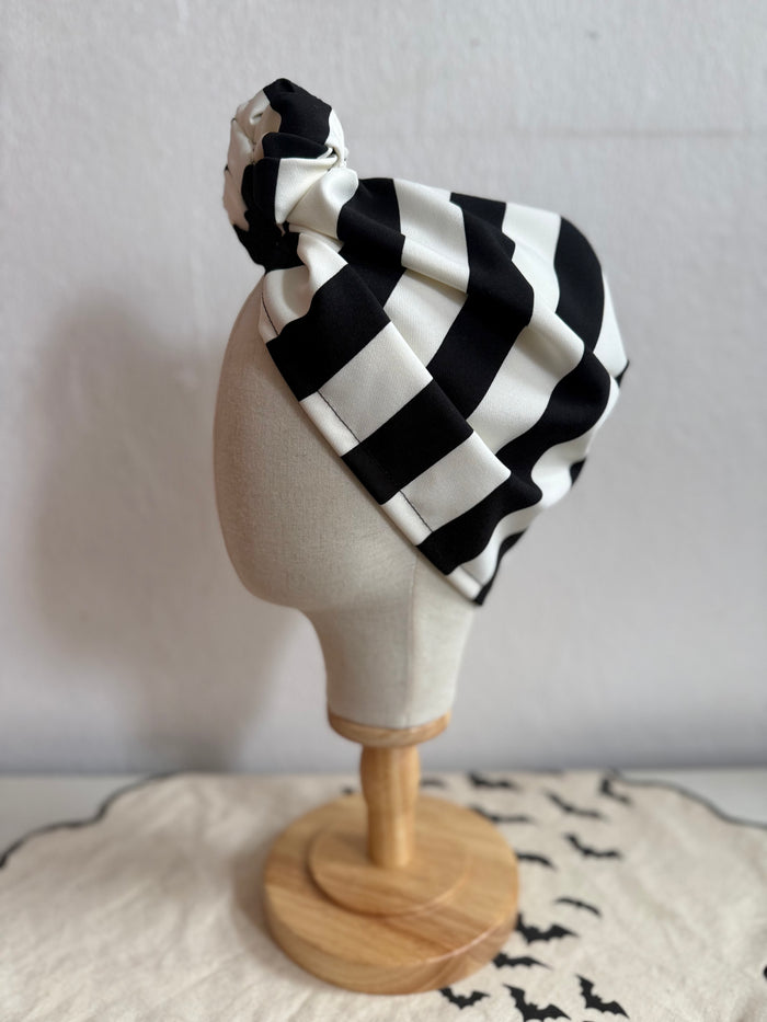 spooky striped stretchy turban